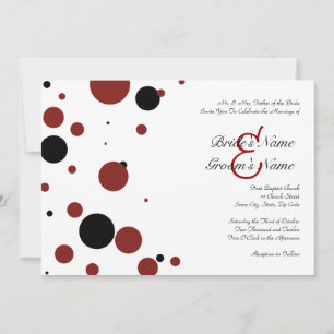 Schwarz-Weiß-Polka-Dot-Hochzeit Einladung