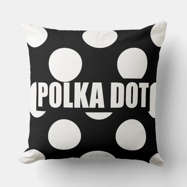 Schwarz-Weiß-Polka-Dot Kissen (Vorderseite)