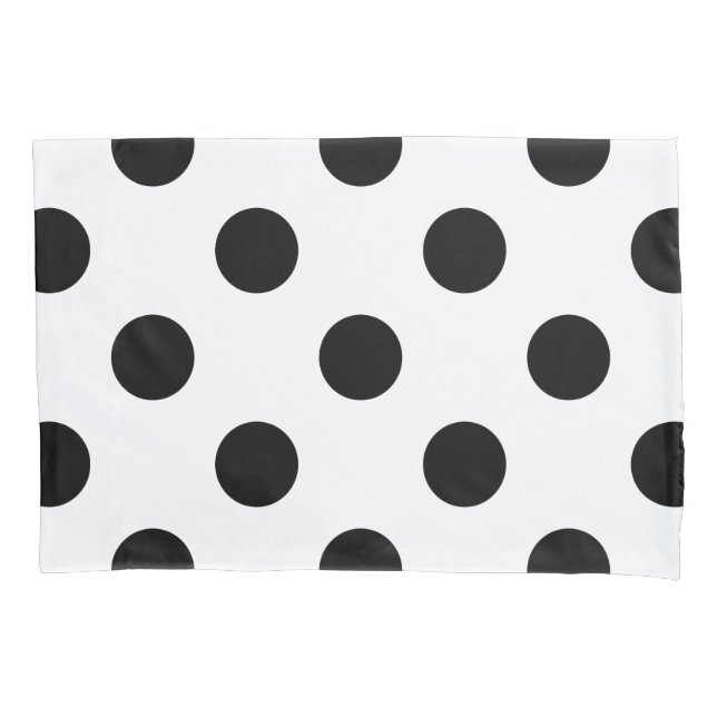 Schwarz-Weiß-Polka-Dot Kissenbezug (Vorderseite)