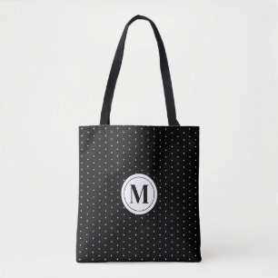 Schwarz-Weiß-Polka-Dot-Monogramm