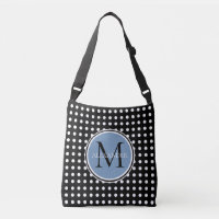 Schwarz-Weiß-Polka-Dot-Monogramm-Windeltasche