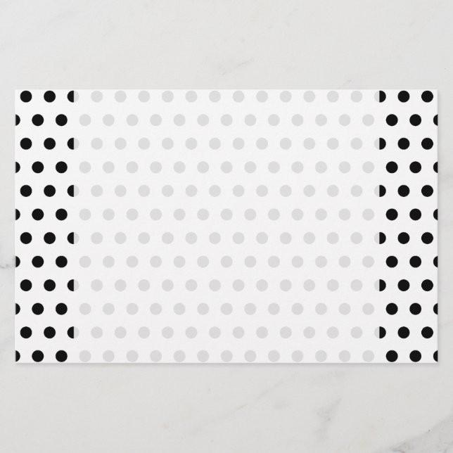 Schwarz-Weiß-Polka-Dot-Muster. Spott. Briefpapier (Vorderseite)