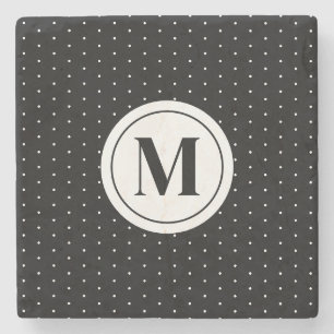 Schwarz-Weiß-Polka-Dot-Muster Steinuntersetzer