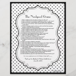 Schwarz-weiß Polka Dot Newlywed Brautparty Game