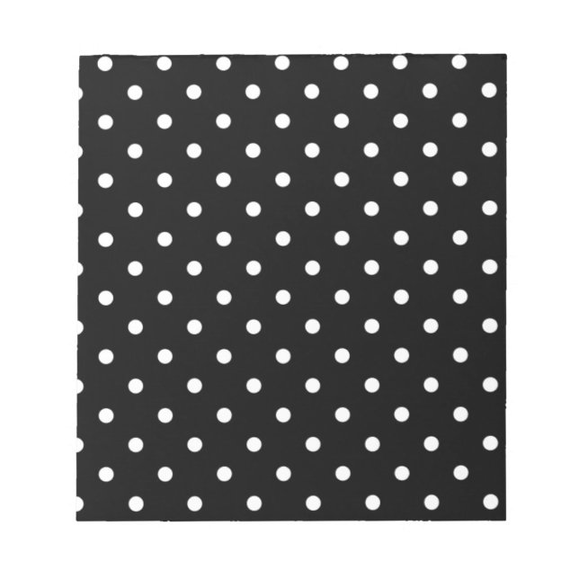 Schwarz-Weiß-Polka-Dot Notizblock (Vorderseite)