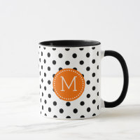 Schwarz-Weiß-Polka Dot Orange Akzente