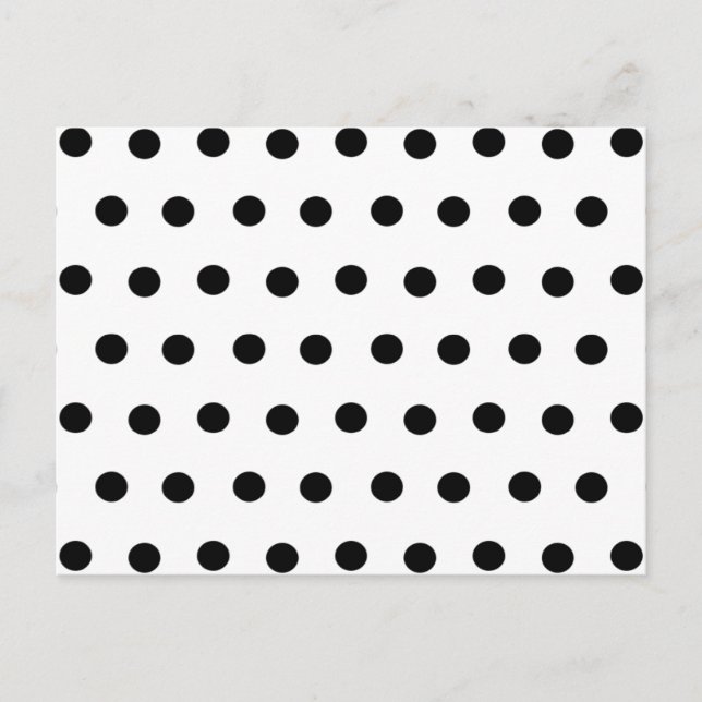 Schwarz-Weiß-Polka-Dot-Postkarte Postkarte (Vorderseite)