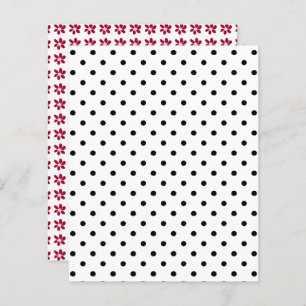 Schwarz-weiß Polka Dot Red Blume Scrapbook Paper