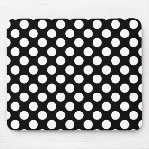 Schwarz-Weiß-Polka-Dot-Retro-Muster Mousepad
