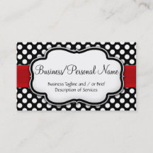 Schwarz/Weiß-Polka-Dot, roter Balken, Vorderseite/