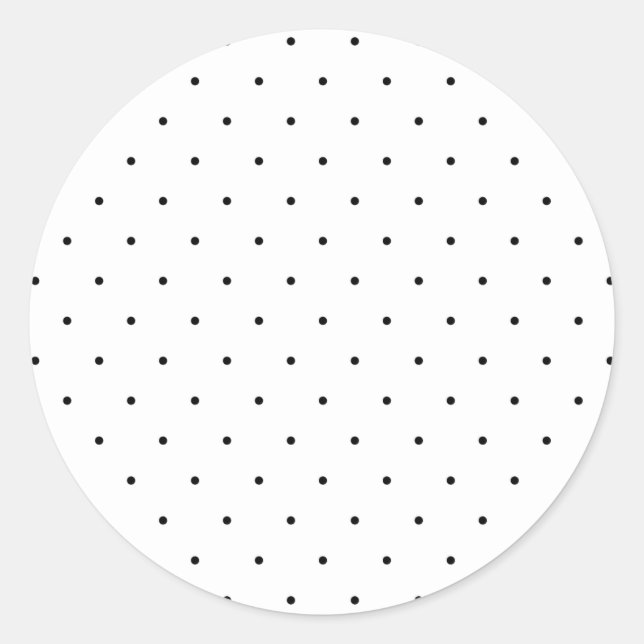 Schwarz-Weiß-Polka-Dot Runder Aufkleber (Vorderseite)