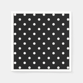 Schwarz-Weiß-Polka-Dot Serviette
