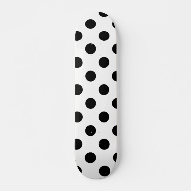 Schwarz-Weiß-Polka-Dot Skateboard (Vorne)