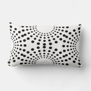 Schwarz-Weiß-Polka-Dot-Sternexplosion-Kissen Lendenkissen