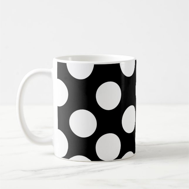 Schwarz-Weiß-Polka-Dot-Tasse Kaffeetasse (Links)