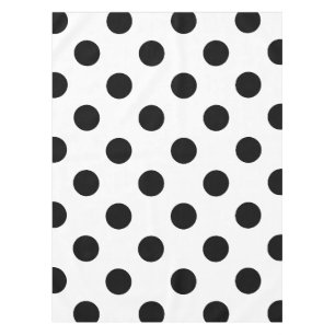 Schwarz-Weiß-Polka-Dot Tischdecke