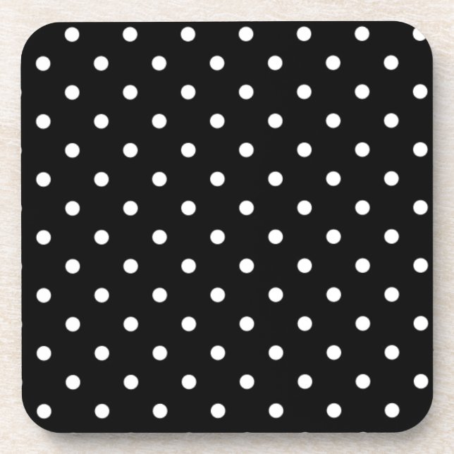 Schwarz-Weiß-Polka-Dot Untersetzer (Vorderseite)