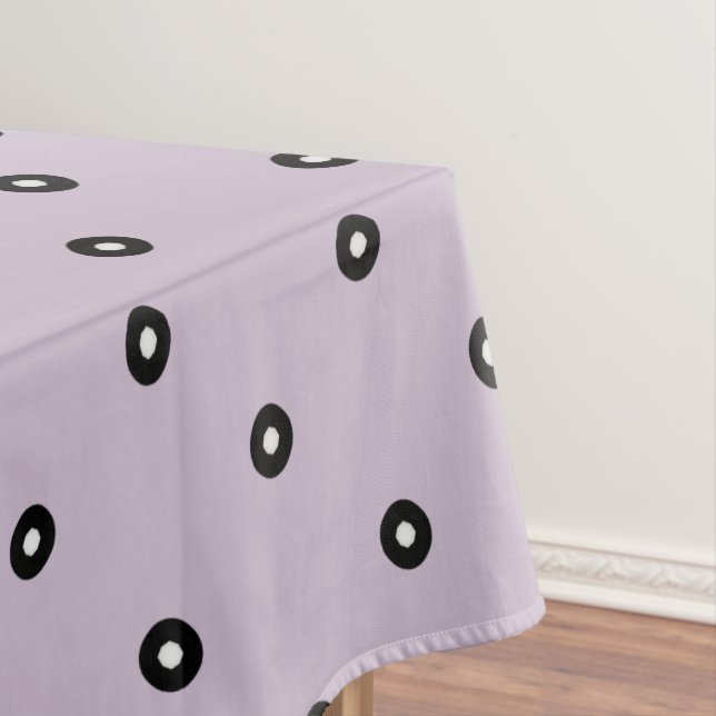 Schwarz/Weiß Polka Dot - veränderbare Hintergrundf Tischdecke (Beispiel)