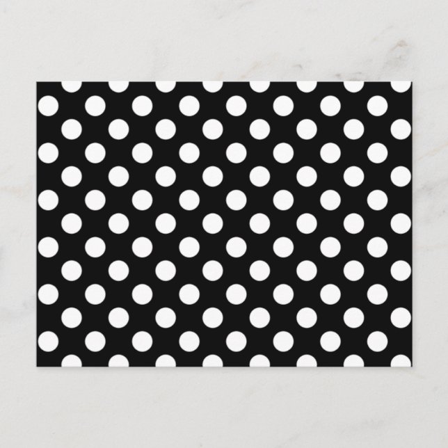 Schwarz/Weiß Polka Dot Wedding RSVP Postcard Einladungspostkarte (Vorderseite)
