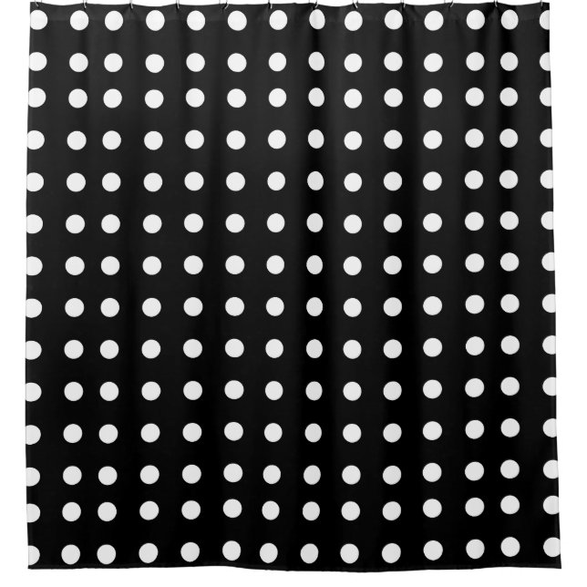 Schwarz-Weiß-Polka-Dotduschvorhang Duschvorhang (Vorderseite)