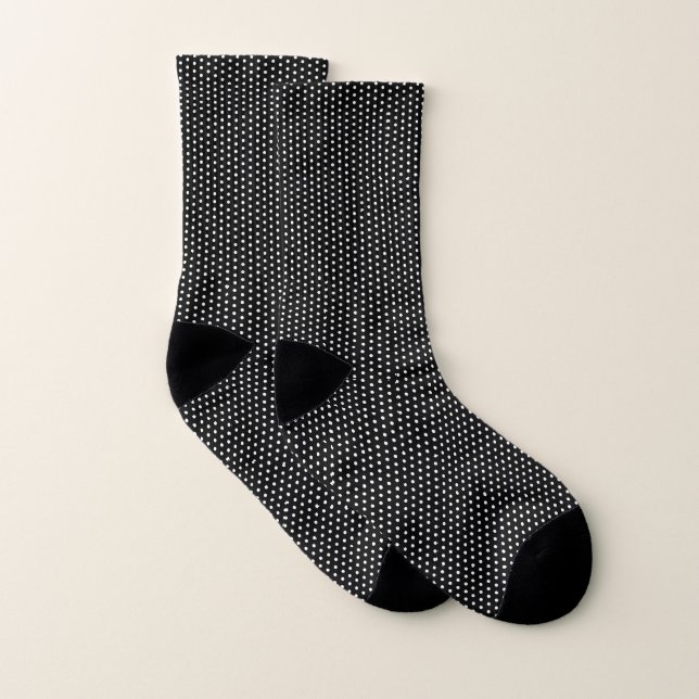 Schwarz-Weiß-Polka-Dots-Muster Socken (Paar)