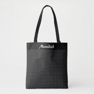Schwarz-Weiß-Polka-Dots Personalisierte Tote-Tasch