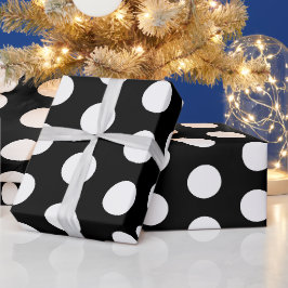 Schwarz-Weiß Polka dots stilvolles Wrapping Paper Geschenkpapier