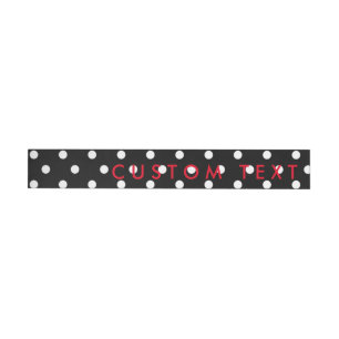 Schwarz-Weiß-Polka-Dots umkreisen Labels Rundum-Adressaufkleber