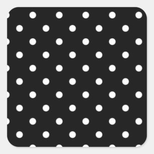 Schwarz-Weiß-Polka-Punkt Quadratischer Aufkleber