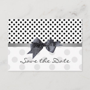 Schwarz-Weiß-Polka-Punkt Save the Date Hochzeit in