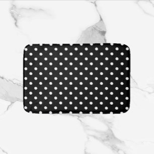 Schwarz-Weiß-Polka-Punkte Badematte