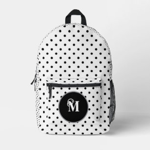 Schwarz-Weiß-Polka-Punkte Bedruckter Rucksack