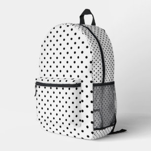 Schwarz-Weiß-Polka-Punkte Bedruckter Rucksack