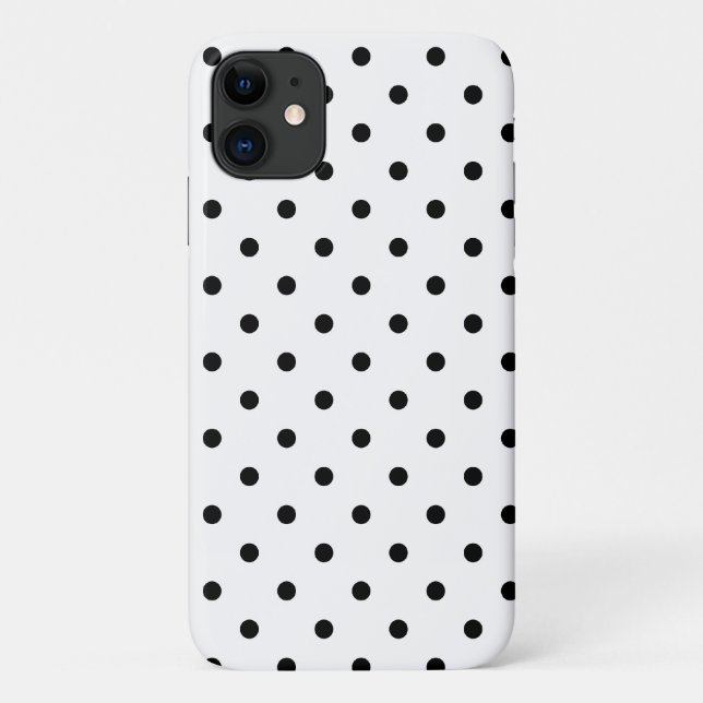 Schwarz-Weiß-Polka-Punkte Case-Mate iPhone Hülle (Rückseite)