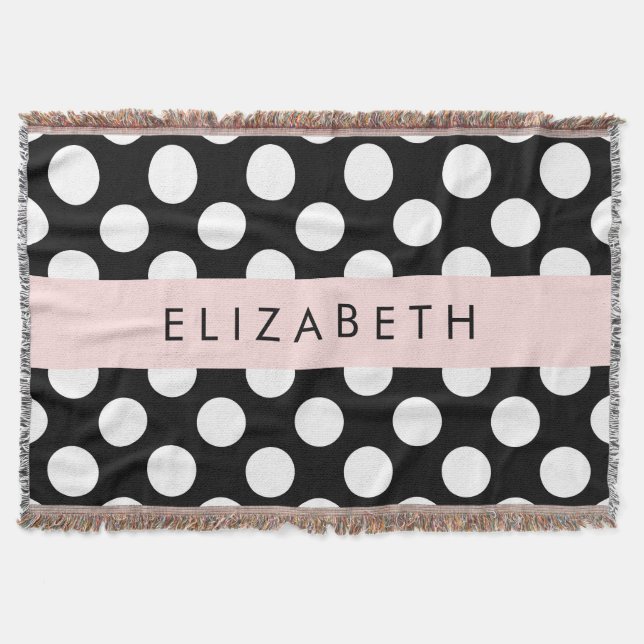 Schwarz-Weiß-Polka-Punkte, Dotter, Ihr Name Decke (Vorderseite)