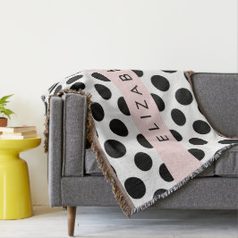 Schwarz-Weiß-Polka-Punkte, Dotter, Ihr Name Decke