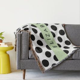 Schwarz-Weiß-Polka-Punkte, Dotter, Ihr Name Decke