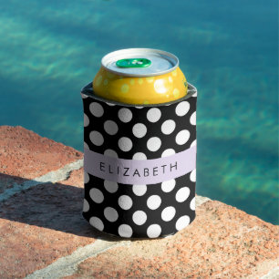 Schwarz-Weiß-Polka-Punkte, Dotter, Ihr Name Dosenkühler