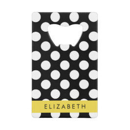 Schwarz-Weiß-Polka-Punkte, Dotter, Ihr Name Geldbeutel Flaschenöffner