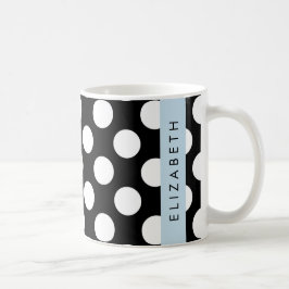 Schwarz-Weiß-Polka-Punkte, Dotter, Ihr Name Kaffeetasse