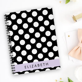 Schwarz-Weiß-Polka-Punkte, Dotter, Ihr Name Notizbuch