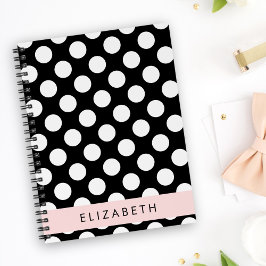Schwarz-Weiß-Polka-Punkte, Dotter, Ihr Name Notizbuch