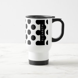 Schwarz-Weiß-Polka-Punkte, Dotter, Ihr Name Reisebecher