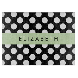 Schwarz-Weiß-Polka-Punkte, Dotter, Ihr Name Schneidebrett