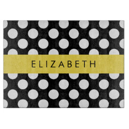 Schwarz-Weiß-Polka-Punkte, Dotter, Ihr Name Schneidebrett