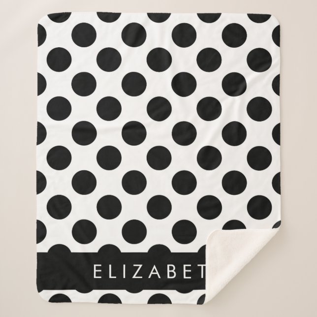 Schwarz-Weiß-Polka-Punkte, Dotter, Ihr Name Sherpadecke (Vorderseite)