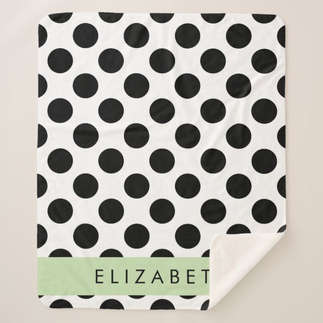 Schwarz-Weiß-Polka-Punkte, Dotter, Ihr Name Sherpadecke (Vorderseite)