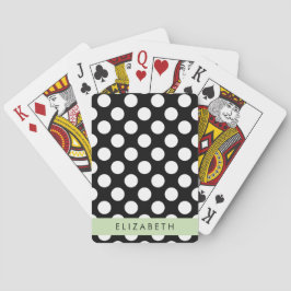 Schwarz-Weiß-Polka-Punkte, Dotter, Ihr Name Spielkarten