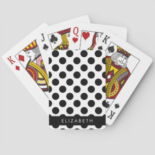 Schwarz-Weiß-Polka-Punkte, Dotter, Ihr Name Spielkarten