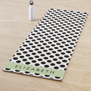 Schwarz-Weiß-Polka-Punkte, Dotter, Ihr Name Yogamatte